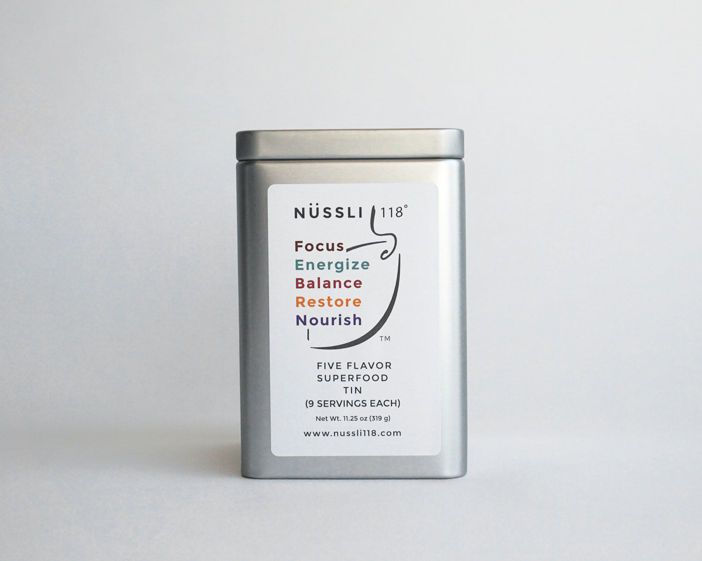 Photo of packaged organic superfood variety tin.