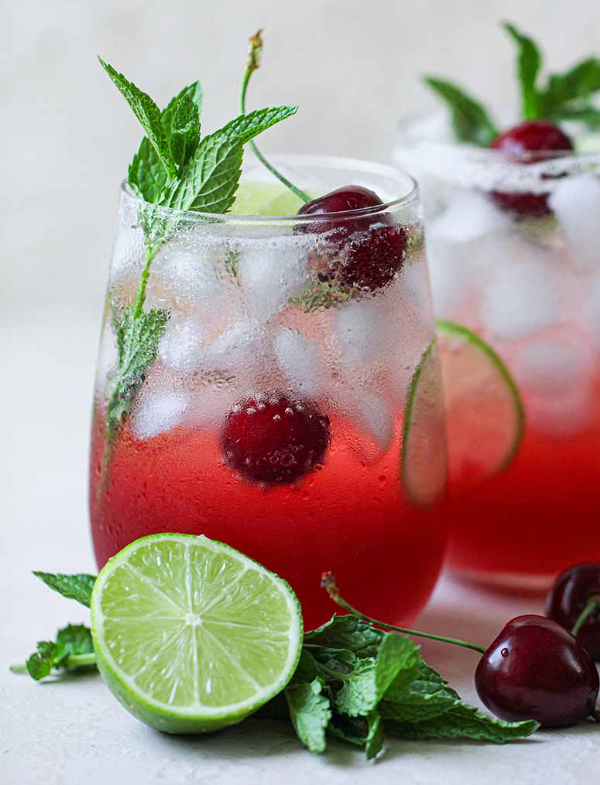 Glass of Tart Cherry Magnesium Mocktail