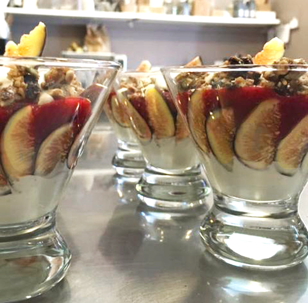 Plant based cashew cream fig sundae