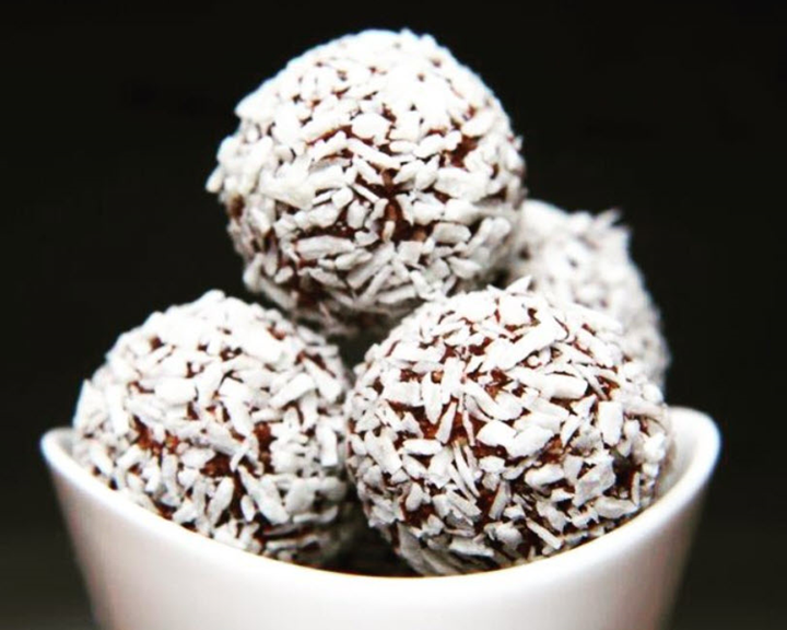 Photo of Coconut Rounds made with vegan chocolate for a dairy free chocolate treat.