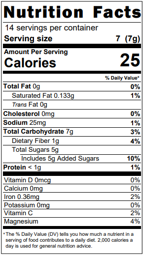 Nutritional facts of cacao mushroom organic superfoods vegan chocolate latte blend