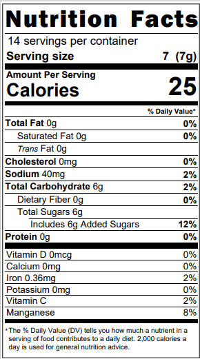 Photo of nutrition facts golden turmeric restore organic superfoods latte blend.