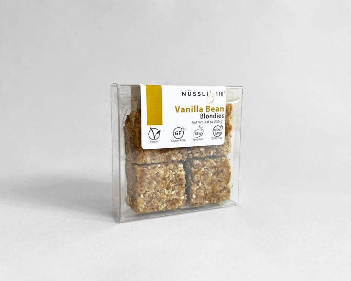 Photo of packaged vegan protein snack made of sprouted nuts.