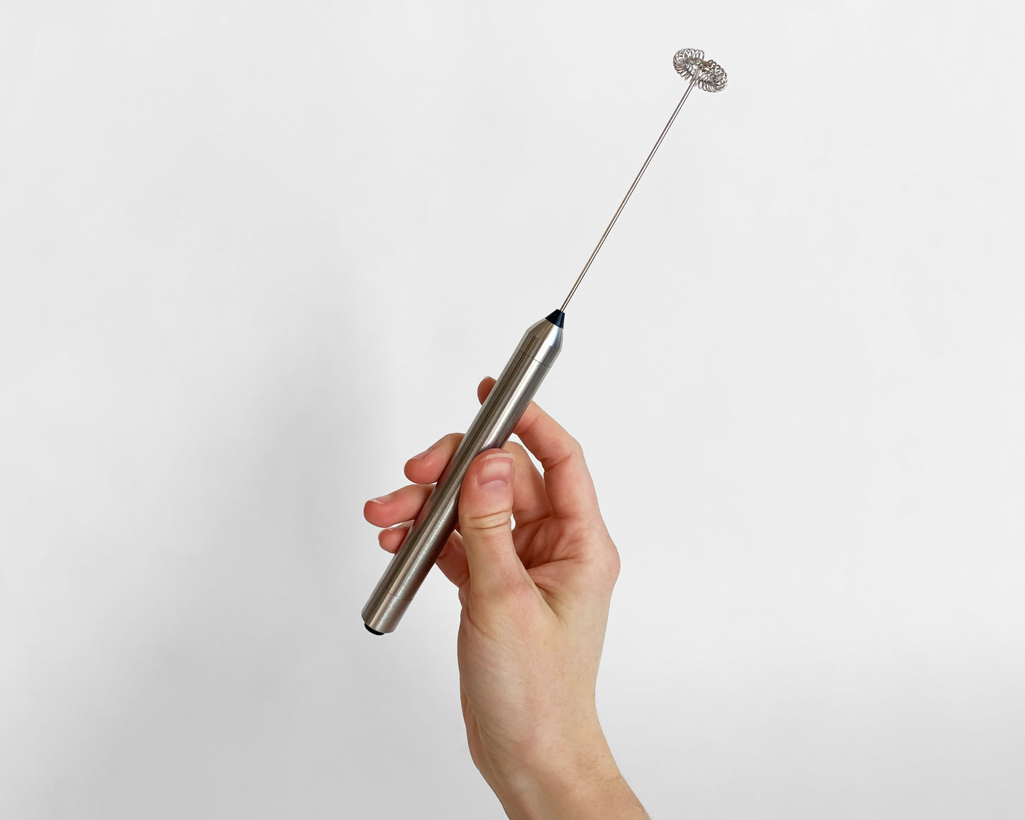 Photo of organic superfood vegan gift basket frother in hand.
