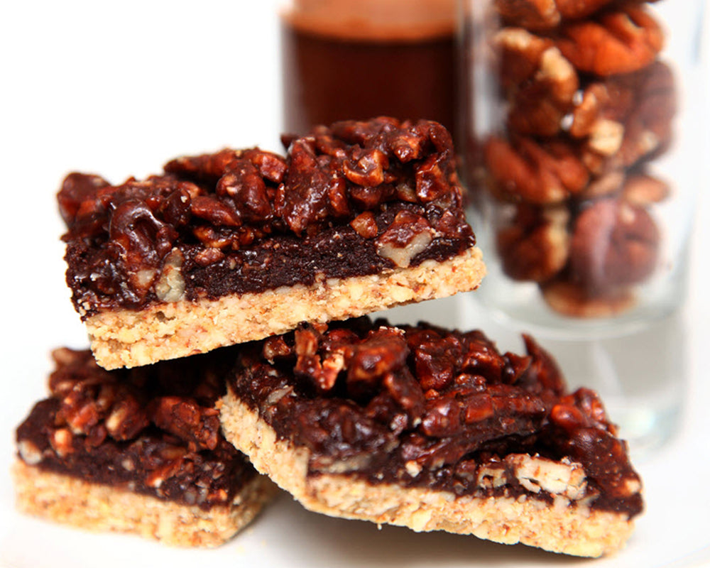 sprouted nuts and vegan chocolate square